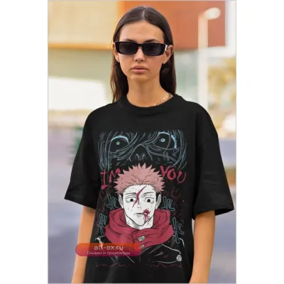 Футболка унисекс "Жуткая Девочка" в стиле хоррор-манга