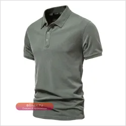 Мужская хлопковая футболка-поло с коротким рукавом летняя спортивная однотонная