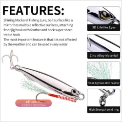 Железная блесна с пайетками для дальнего заброса на окуня и толстолоба