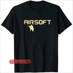 Футболка мужская хлопковая Airsoft Gold Co2 Sniper Aeg Famas Paintball