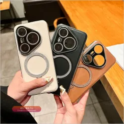 Чехол-бумажник с подставкой и магнитной застежкой из тисненой PU-кожи с блестками для Huawei Pura 80/70 Pro/Plus/Ultra