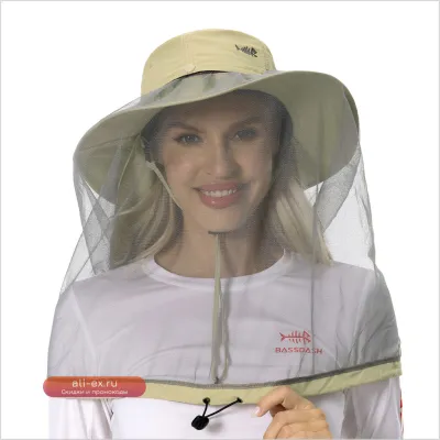 Рыболовная шляпа Bassdash UPF 50+ от комаров с сеткой и защитой шеи