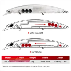 Комплект воблеров Noeby Floating Minnow 130мм 23г для дальнего заброса