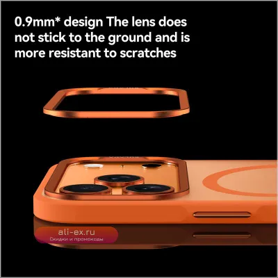 Чехол Luxury Alloy Lens Frame Magsafe для iPhone 17 Air/Pro/Pro Max матовый прозрачный гибридный ударопрочный