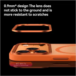 Чехол Luxury Alloy Lens Frame Magsafe для iPhone 17 Air/Pro/Pro Max матовый прозрачный гибридный ударопрочный