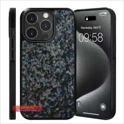 Чехол Real Glossy Forged Carbon + TPU для iPhone 17-11 Pro Max, Anti-drop