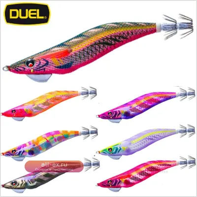 DUEL Japan Tungsten Флуоресцентная Приманка для Кальмара с Реалистичным Хвостом 3.5