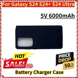 Чехол-аккумулятор для Samsung Galaxy S24/S24+/S24 Ultra, 6000 мАч, беспроводная зарядка
