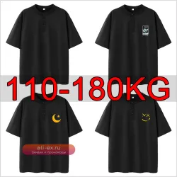 Мужская черная футболка-поло больших размеров 6XL 7XL