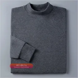 Футболка с длинным рукавом и воротником-стойкой из хлопка