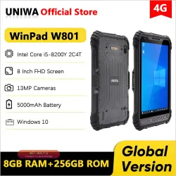 Промышленный планшет 8 дюймов, Windows 10, 8GB RAM, 256GB ROM, FHD 1920x1200, 450 нит, 13MP, NFC, 5000mAh
