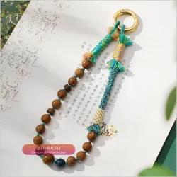 Браслет-антивор для телефона в китайском стиле из сандаловых бусин