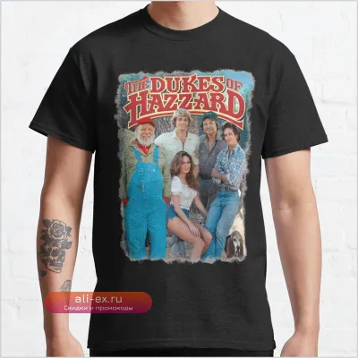 Футболка с принтом "The Dukes of Hazzard" в стиле 70-х, мужская, размер L