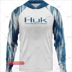 Удлиненная футболка с капюшоном HUK Fishing Apparel для рыбалки и активного отдыха с защитой от солнца