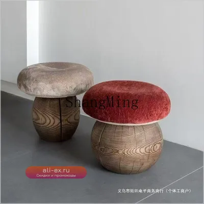 Грибной табурет-табурет из массива дерева для гостиной SM