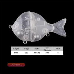 Chan’sHuang 5 шт. неокрашенные воблеры-плавники 9 см, 33 г, тонущие, с погремушкой, синежаберник, 2 сегмента, искусственная приманка для рыбалки DIY