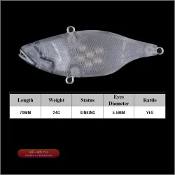 Восьмигранные металлические воблеры-шейкеры Chan'sHuang 70мм 24г VIB для DIY рыбалки