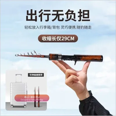 Ультралегкий телескопический спиннинг для рыбалки на блесну, портативный, компактный, для путешествий, легко умещается в рюкзак для микро-рыболовных приключений