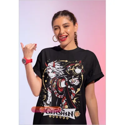 Футболка Genshin Impact Итто Аниме Манга Унисекс Мягкая