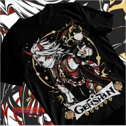 Футболка Genshin Impact Итто Аниме Манга Унисекс Мягкая