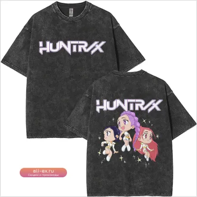 Винтажная футболка "Охотники на демонов" K-Pop Saja Boys