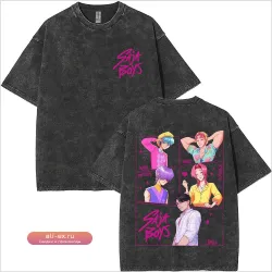 Винтажная футболка "Охотники на демонов" K-Pop Saja Boys