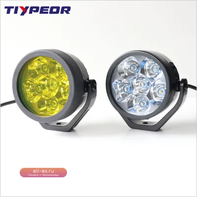 Внешние светодиодные прожекторы TIYPEOR для мотоцикла с выключателем