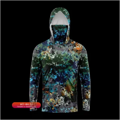 Мужская рубашка с длинным рукавом для рыбалки с защитой от УФ