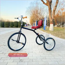 Ретро легкий самоходный трехколесный велосипед для отдыха на природе