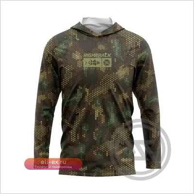 Мужская толстовка RIGHTTRACK с капюшоном, камуфляжная, для рыбалки, охоты, туризма, UPF50