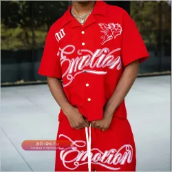 Футболка с принтом "Cupid" из вафельного полотна унисекс с шортами