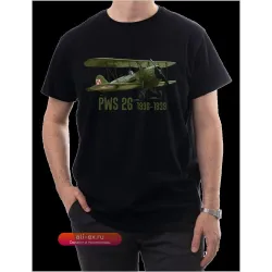 Футболка с принтом самолета PWS-26, 100% хлопок