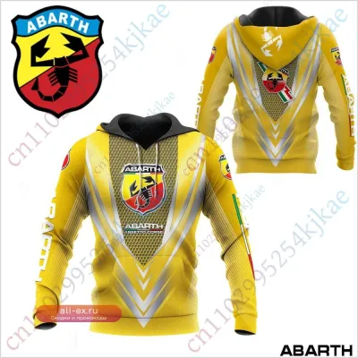 Толстовка Abarth New Man Casual Streetwear с длинным рукавом и молнией унисекс