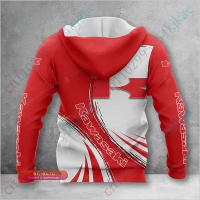 Унисекс худи Kawasaki для мужчин и женщин, оверсайз, streetwear, с молнией, в стиле аниме