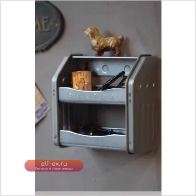 Металлическая настенная полка-органайзер для хранения, креативный настольный многофункциональный ящик