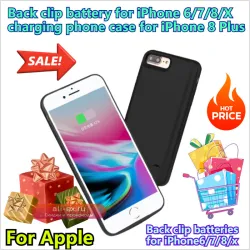 Чехол-аккумулятор с клипсой для iPhone 6/7/8/X/8 Plus