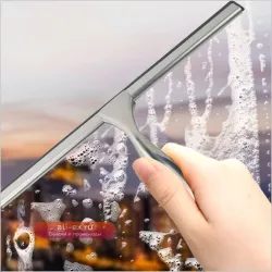 Насадка для чистки окон с силиконовым скребком и держателем