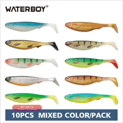 Смешанный набор силиконовых приманок Big Shads 10 шт. с хвостовиком T, 12.5-20 см