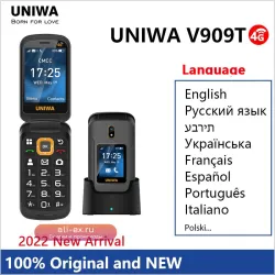 UNIWA V909T 4G VoLTE двухэкранный телефон с кнопкой SOS и русифицированной клавиатурой