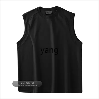 Мужская летняя футболка-майка LMM из воздушного хлопка для фитнеса и спорта