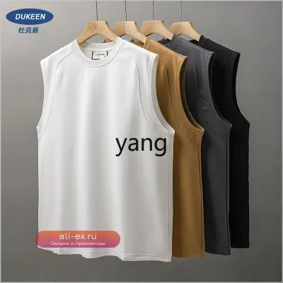 Мужская летняя футболка-майка LMM из воздушного хлопка для фитнеса и спорта