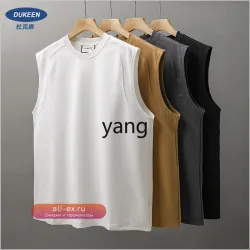 Мужская летняя футболка-майка LMM из воздушного хлопка для фитнеса и спорта