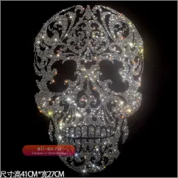 Футболка мужская летняя с черепом из страз, хлопок, модная, свободная