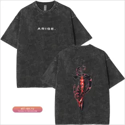 Футболка унисекс в стиле японского аниме ARISE Solo Leveling, винтажная, хлопок, ретро