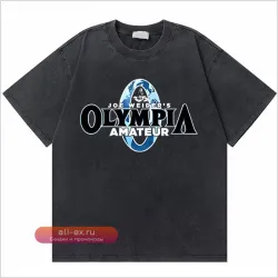 Футболка унисекс Washed Vintage Olympia Skeleton хлопок оверсайз