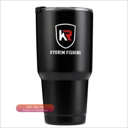 Термокружка KYORIM 900мл, нержавеющая сталь 304, матовый черный