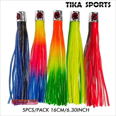 5 шт. силиконовых приманок "Осьминог" с головками для морской рыбалки