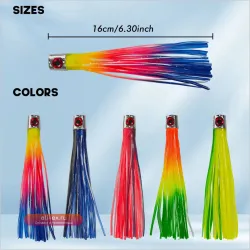 5 шт. силиконовых приманок "Осьминог" с головками для морской рыбалки