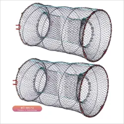 Складная рыболовная сеть-ловушка 2шт 17x10 дюймов для мальков, раков, креветок, крабов