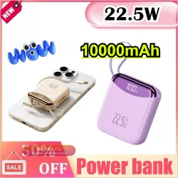Компактный Power Bank 10000 mAh с быстрой зарядкой 22.5W для Huawei, iPhone, Samsung